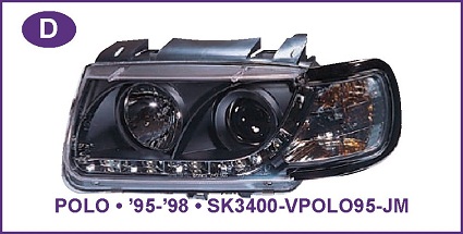 Devil Eye farovi VOLKSWAGEN POLO Hrom,CRNI 95-98